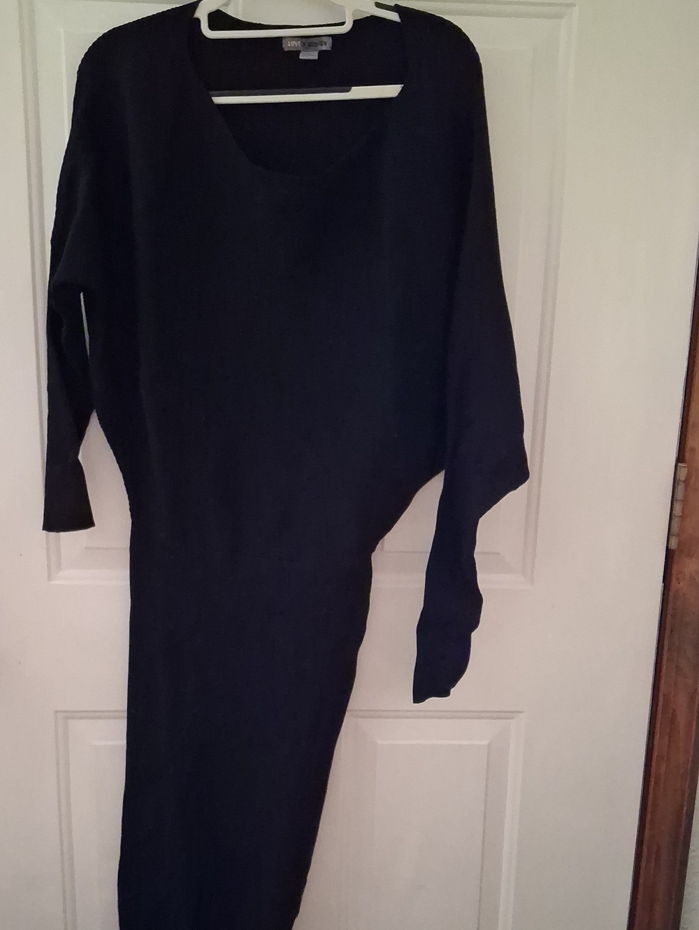 Black Sweater Dress. Form Fitting.